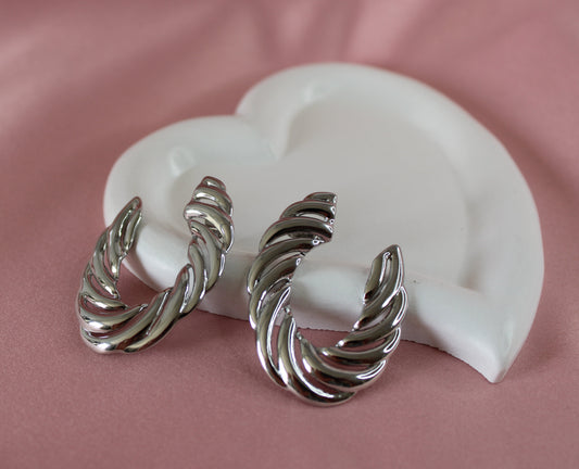 Boucles d'Oreilles Emily Argentées